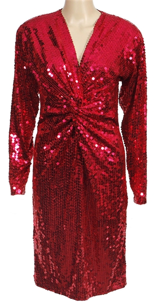 Blondie Debbie Harry Owned & Worn Gene London Red Sequin Dress (Photo-Matched)