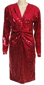 Blondie Debbie Harry Owned & Worn Gene London Red Sequin Dress (Photo-Matched)