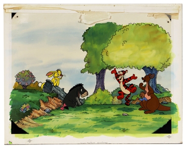 Winnie the Poo Original Cel with Original Background Used for Promotion