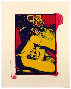 Marilyn Monroe Incredibly Rare 1/1 Red & Yellow Pearl Print Signed by Bert Stern in 1968