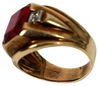 Elvis Presley Owned & Worn 10K Gold Glass Stone Ring