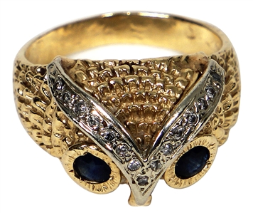 Elvis Presley Owned & Worn 14K Owl Pinky Ring