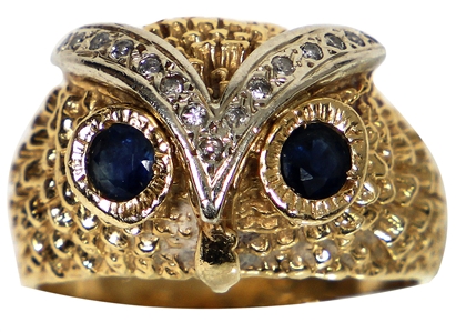 Elvis Presley Owned & Worn 14K Owl Pinky Ring