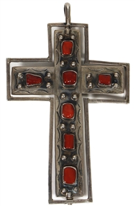 Elvis Presley Owned Sterling Silver Cross Turquoise Pendant