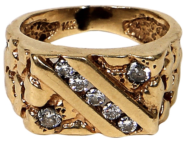 Elvis Presley Owned & Worn 14K 7 Diamond Pinky Ring