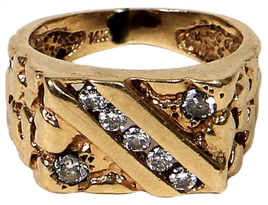 Elvis Presley Owned & Worn 14K 7 Diamond Pinky Ring