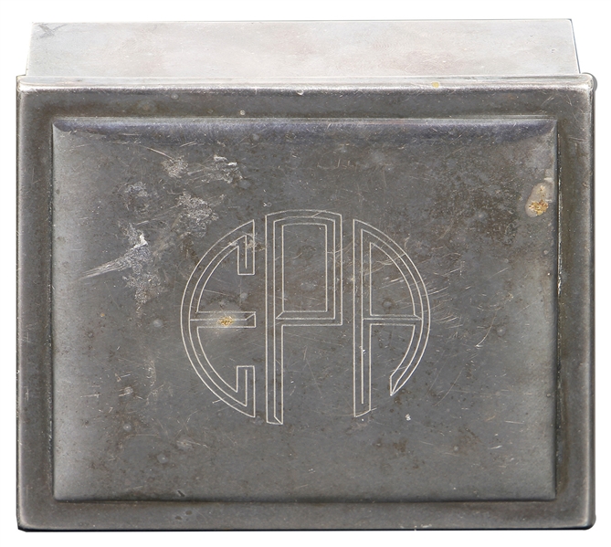 Elvis Presley Owned & Used Silver Plated Trinket Box Monogrammed “EAP"