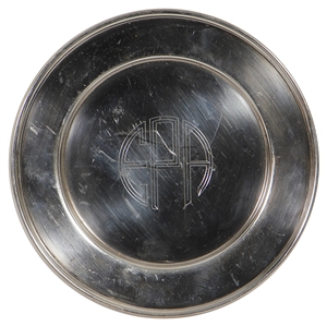 Elvis Presley Owned & Used Silver Plated Dish Monogrammed “EAP"