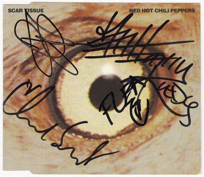 Red Hot Chili Peppers Signed “Scar Tissue" CD Cover (REAL)