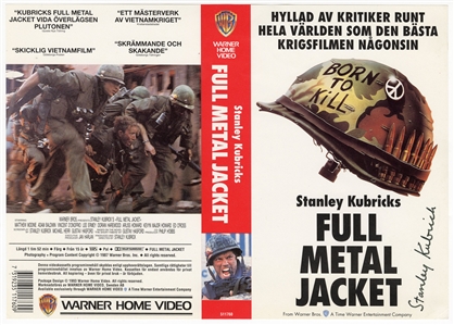 Stanley Kubrick Signed “Full Metal Jacket" VHS Cover Sleeve