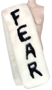 Rihanna Paris Fashion Week Worn Black and White Fur Stole