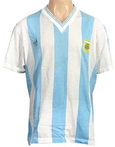 Diego Maradona 1990 World Cup Press Conference Worn Jersey - Attributed to Game Use (Maradona Museum Provenance)