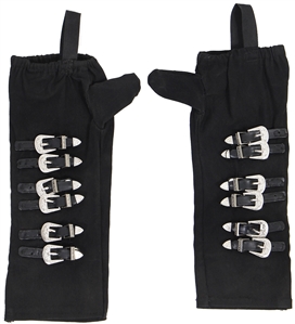 Michael Jackson Owned & Stage Worn Black Buckled Gloves During 1988 “BAD" Tour (Photo-Matched)