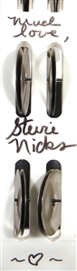 Stevie Nicks Stage Used and Signed White Tambourine with Ribbons (REAL)