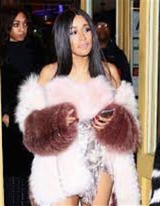 Cardi B The Blonds 2017 New York Fashion Week Show Worn Silver Corset With Fur Accents