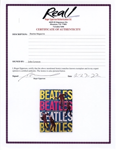 John Lennon Signed “Beatles Magazine (REAL)