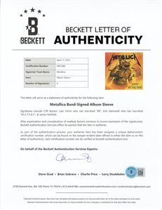 Metallica Signed Jump In The Fire Album with Cliff Burton (Beckett, JSA & REAL)