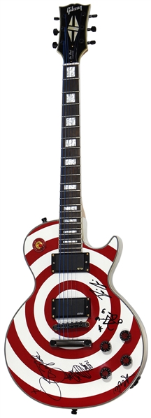 Zakk Wylde Played & Signed Replica Red & White Bullseye Guitar (REAL)