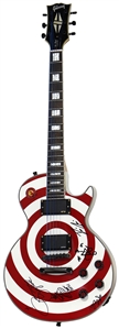 Zakk Wylde Played & Signed Replica Red & White Bullseye Guitar (REAL)