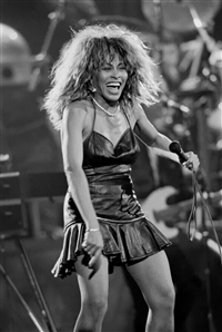 Tina Turner Owned & Worn 1980's Black Leather Dress