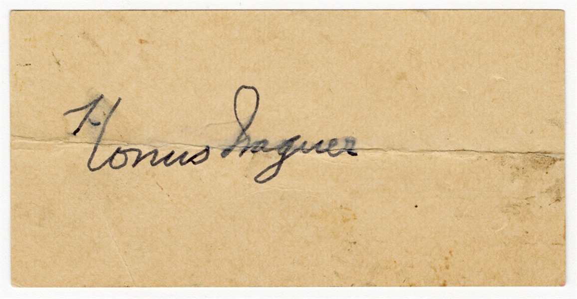 Honus Wagner Beautiful Signed Cut (JSA)