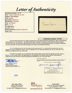 Honus Wagner Beautiful Signed Cut (JSA)