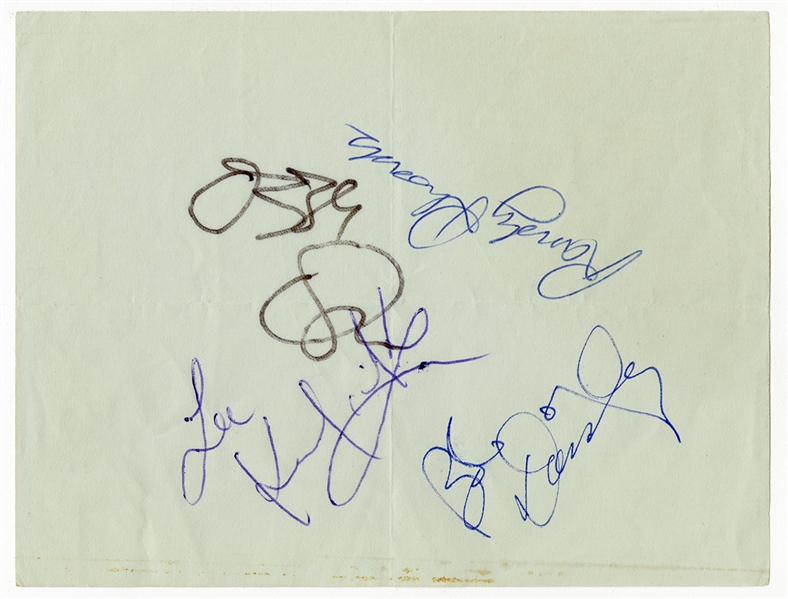 Ozzy Osbourne & Band with Randy Rhoads Signed Cut (REAL)