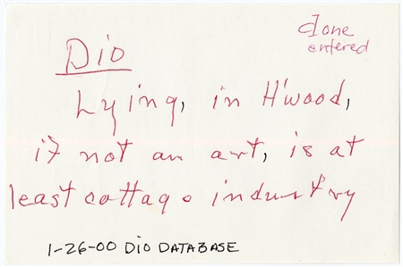 Marlon Brando Handwritten Note