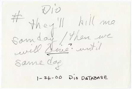 Marlon Brando Handwritten Note