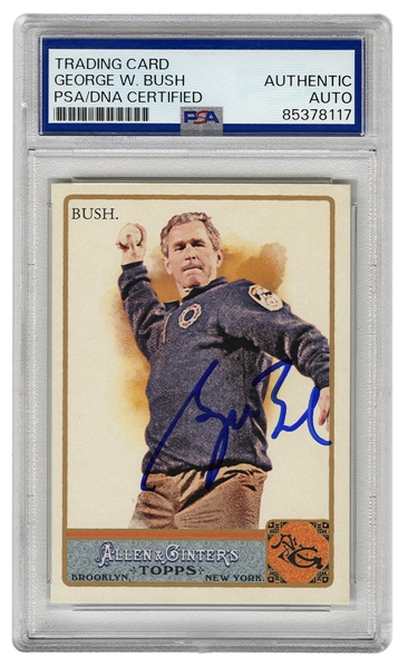 2011 Topps Allen & Ginter George W. Bush Signed Card (PSA/DNA Encapsulated)