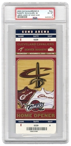 Lebron James First Home Game Full Ticket From 2003 Cleveland Cavaliers/Denver Nuggets Game On 11/5/2003 (PSA EX-MT 6)
