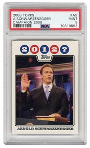2008 Topps Arnold Schwarzenegger Campaign Card (PSA MINT 9)