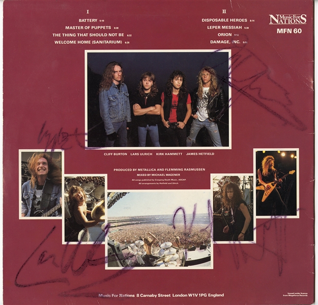 Metallica Signed "Master of Puppets" Album With Cliff Burton (Beckett)