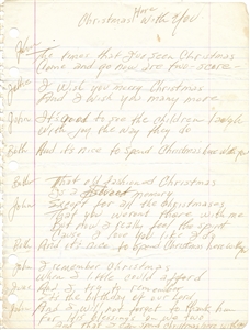 Johnny Cash Handwritten “Christmas With You" Lyrics