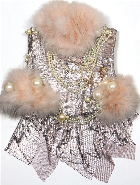 Cardi B The Blonds 2017 New York Fashion Week Show Worn Silver Corset With Fur Accents