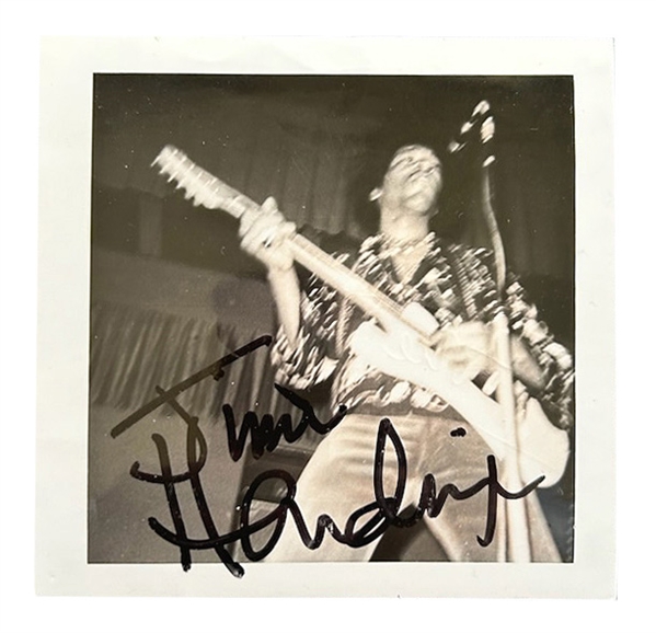 Jimi Hendrix Twice-Signed Incredible 9/3/1967 Snapshot - Candid Stage Shot Signed Front & Back (REAL)