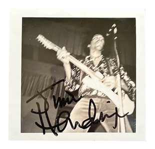 Jimi Hendrix Twice-Signed Incredible 9/3/1967 Snapshot - Candid Stage Shot Signed Front & Back (REAL)