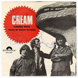 Eric Clapton, Ginger Baker and Jack Bruce Vintage Signed "Cream" 45 Record (JSA & REAL)