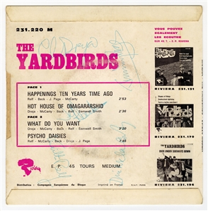 The Yardbirds Signed “Happenings Ten Years Time Ago" Record (REAL)