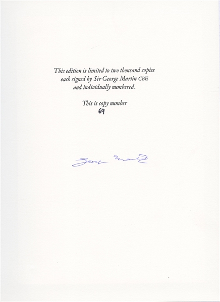George Martin Personally Owned & Signed “Playback" Book (Maxim Langstaff Collection)