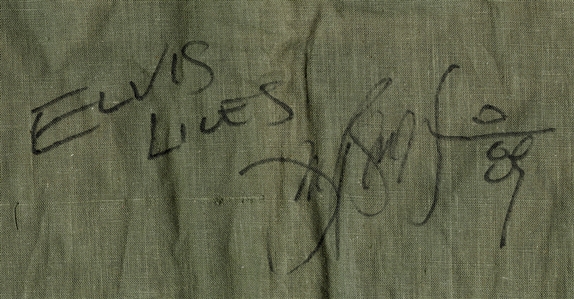Jon Bon Jovi Owned, Worn & Signed Vest With Incredible “Elvis Lives Inscription