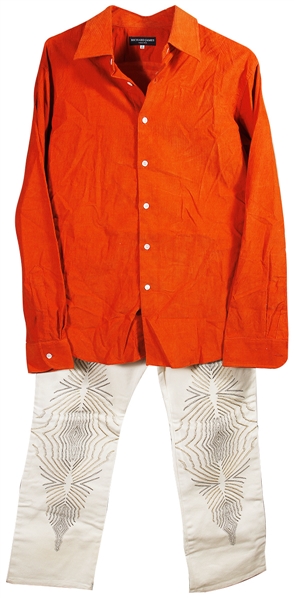 Elton John Worn Ensemble Including Pair of Versace Shoes