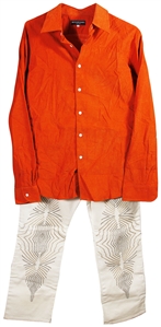 Elton John Worn Ensemble Including Pair of Versace Shoes