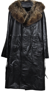 Prince Owned & Worn Fur Lined Leather Overcoat