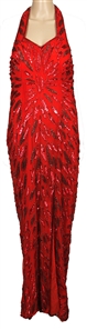 Diana Ross Owned and Worn Red Sequined Gown