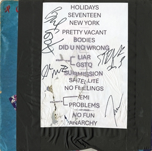 Sex Pistols Signed Stage Used Setlist