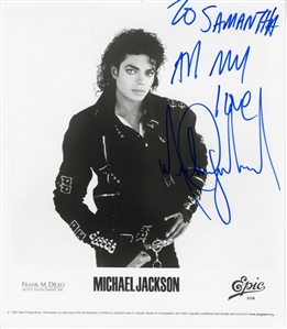 Michael Jackson Signed Epic Promotional Photograph (Beckett)