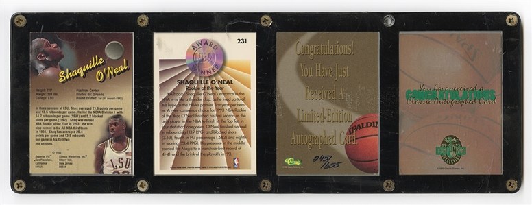 Shaquille O'Neal Signed Basketball Cards (4)