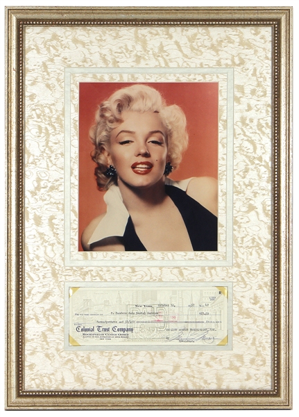 Marilyn Monroe Signed 1957 Check - Car Rental For “Marilyn Monroe Productions"