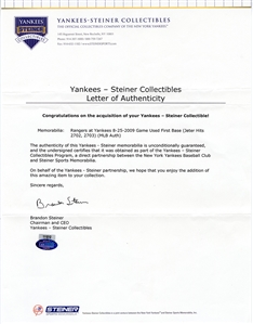 Derek Jeter Hit #2,702 & #2,703 Yankees All Time Leader Game Used 1st Base (Steiner)